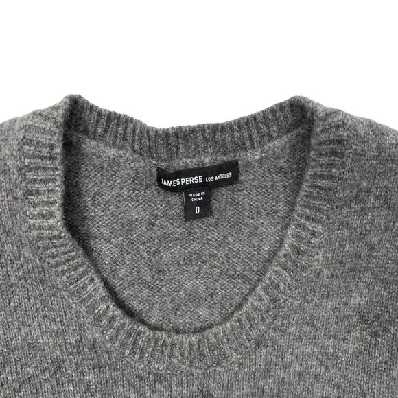 James Perse Cashmere Grey Striped Long Sleeve Sweater Crew Neck Women's Size 0 - Picture 5 of 10